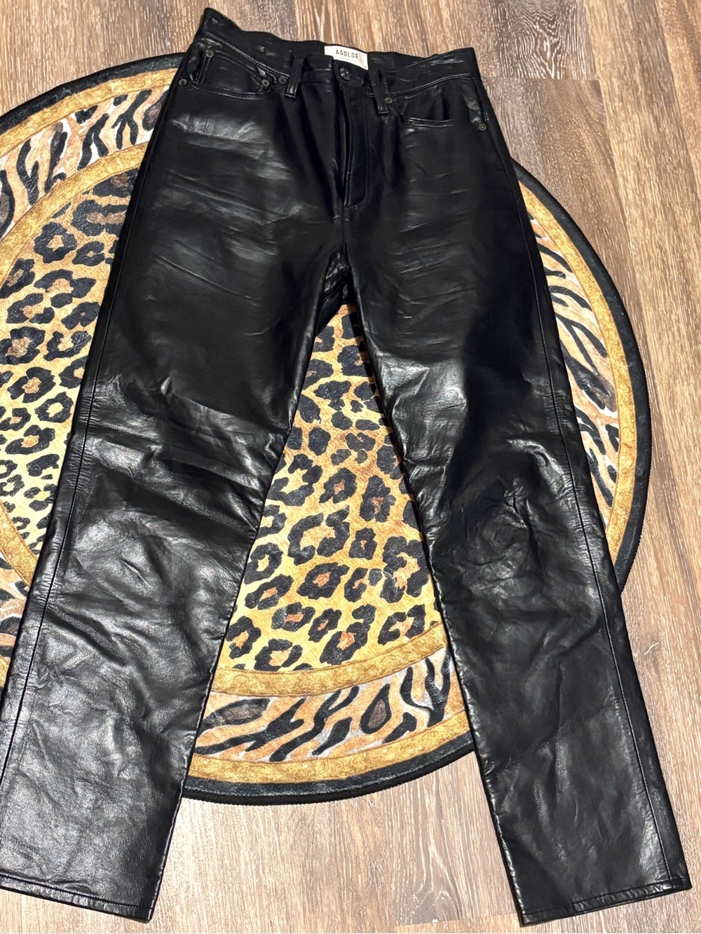 AGOLDE 90s Pinch Waist leather-blend straight-leg pants
